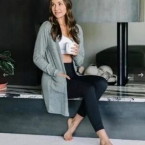 ZYIA Boyfriend Rayon Stretch Long Drape Sweater Open Cardigan Gray Unisex XL